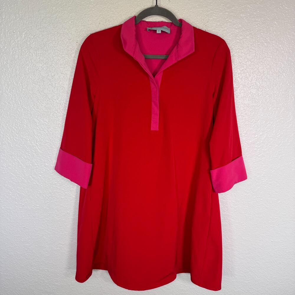 Tuckernuck Megan Taffeta Dress Womens Small Colorblock Popover Preppy Resort S